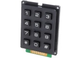 KLÁVESNICE 12-304BMP BW černá, 12-ti tlačítková plastová klávesnice, Znaky: 0,1,2,3,4,5,6,7,8,9,*,#.