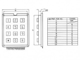 KLÁVESNICE 12BM, 12 tlačítková klávesnice 0-9,*#, 1 společný vývod proti všem.