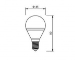 LED žárovka 230V AC 5W patice E14 úhel svitu 260°- bílá teplá 3000K