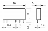 RELÉ 24VDC-6A F3451.7, 1 x přepínací kontakt 6A/250VAC; 6A/30VDC, 24V DC max. 36V DC Finder