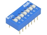 Spínač DIP SWITCH SW07 do DPS, ON-OFF 7x spínací kontakt, do desky plošného spoje