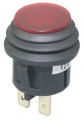 Tlačítko spínací OFF-ON IP65 podsvícené červené LED 12V/20A - do otvoru @20mm s aretací 12V20A, voděodolné, kryté, vodotěsné IP65