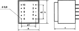 Trafo 230V AC, 24V/1A 1041.6mA, 25VA, zalévaný, do plošné desky PCB, transformátor