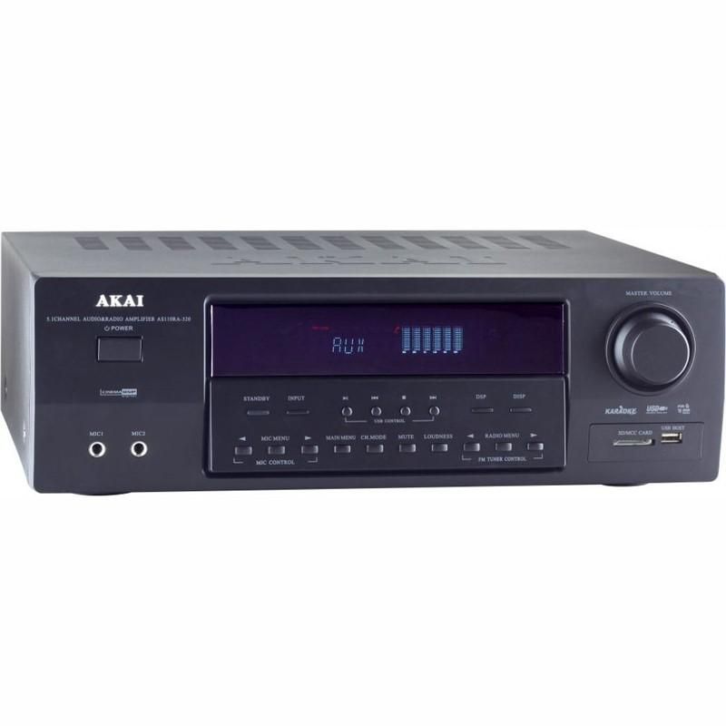 AV Receiver AKAI AS110RA-320 černý 5.1kanálový • FM tuner •Bluetooth • čtečka SD karet • USB