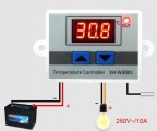 Digitální termostat XH-W3001, -10 až +110°C, napájení 12V, modul