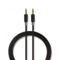 Kabel Jack 3,5 stereo - Jack 3,5 stereo konektor 1 m NEDIS, kvalitní provedení, pozlacený precizní konektor, k připojení telefonu, a pod.