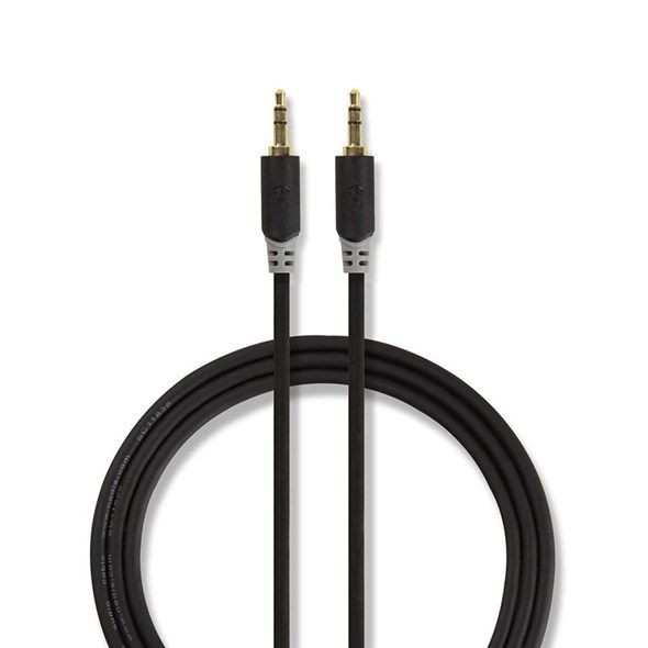 Kabel Jack 3,5 stereo - Jack 3,5 stereo konektor 1 m NEDIS, kvalitní provedení, pozlacený precizní konektor, k připojení telefonu, a pod.