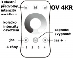 Dálkový LED ovladač-stmívač dimLED OVS 4KR čtyřkanálový, RF (radiofrekvenční)