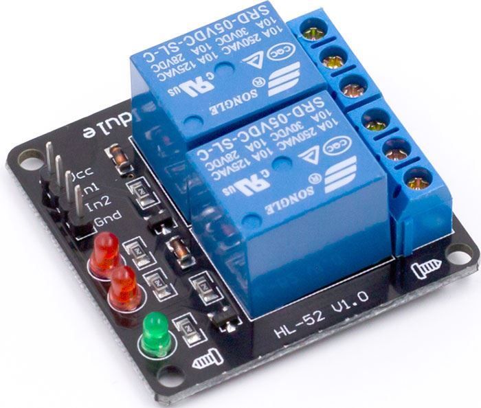 Modul relé 2x 5V pro Arduino,Modul relé s napájecím napětím 5V