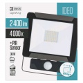 Reflektor LED venkovní s PIR čidlem, senzorem 30W, 4000 K - denní bílá, 2400lm, AC 230V, IDEO, AC 230V, černý