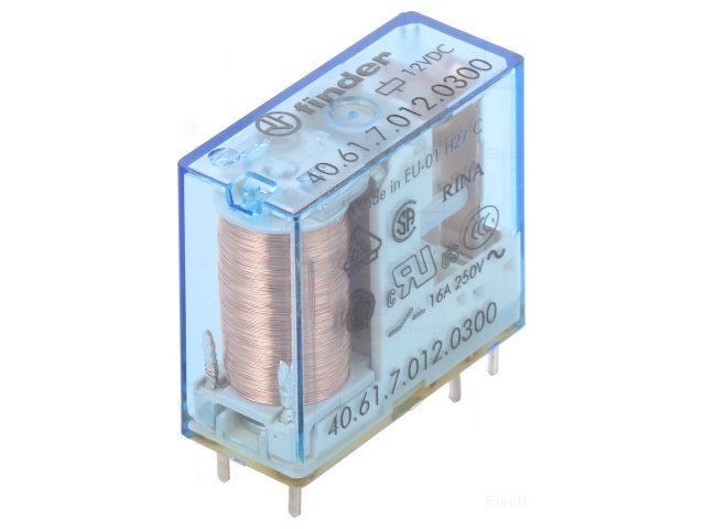 RELÉ F4061-12, 1 x přepínací kontakt 16A, 12V DC