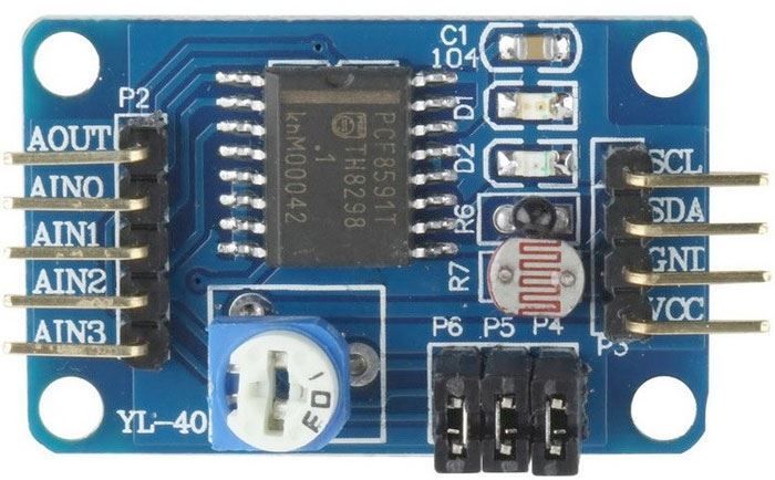 Modul AD/DA převodník s PCF8591 s napájecím napětím 2,5-6VDC