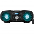 Radiomagnetofon SENCOR SPT 5800, Boombox s CD, BT, MP3, USB, AUX a FM rádiem, Výstupní výkon 25 W RMS (2 x 12,5 W), USB rozhraní, AUX-IN vstup pro připojení externího zařízení, Jack 3,5 mm AUX-OUT výstup pro připojení sluchátek, dálkové ovládání