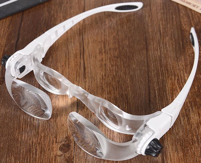 Zvětšovací brýle s lupou, plynule nastavitelné zvětšení 2-4x 
