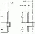 ASL008DG 2-řadá přímá jumperová lišta 8 pin, lámací, zlacená, rozteč 2,54mm.