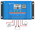 PWM solární regulátor Victron Energy LCD&USB 12/24V, maximální proud do 20A.