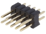 ASL010DG-1,27 2-řadá přímá jumperová lišta 10 pin, zlacená, RM 1,27mm