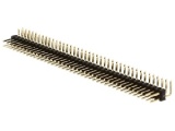 ASL080DWG  2-řadá úhlová 90° jumperová lišta 80 pin lámací, zlacená 2,54mm