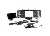Bezdrátová couvací kamera k SPZ, videosystém, rádiový přenos 2,4 GHz , až cca 50m, dodatečné IR LED přisvícení do tmy, 12V - 24V, držák registrační značky