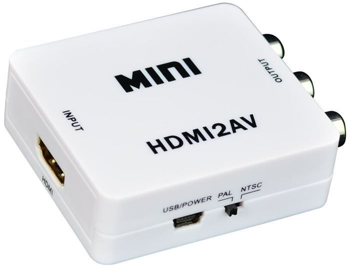 Elektronický převodník-konvertor HDMI na AV - analogové kompozitní video + audio