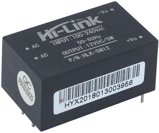 Napájecí spínaný zdroj HLK-5M12, 100-240VAC/12VDC/0,42A/5W do plošného spoje