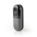Kukátko dveřní - Bezdrátový domovní zvonek s kamerou NEDIS WIFICDP10GY SMARTLIFE, černá, bezdrátový, Wifi