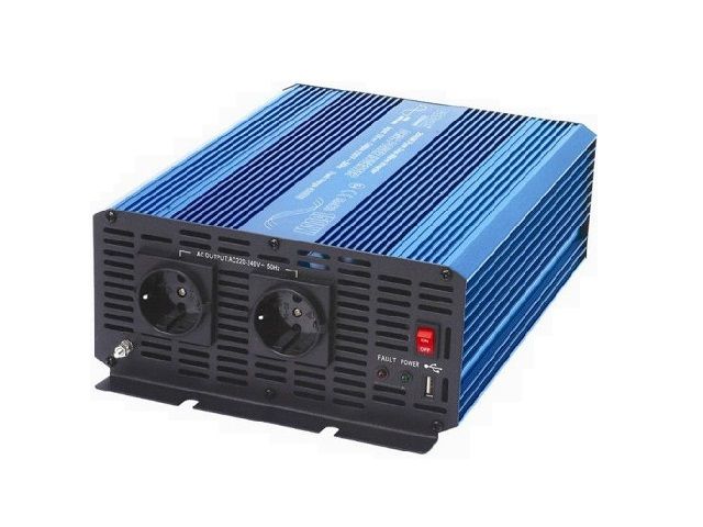 Měnič napětí 24V/230V 1500W CZ čistá sinusovka CARSPA P1500-24, k solárním ostrovním systémům, a pod.