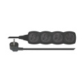 Prodlužka-kabel prodlužovací 4 zásuvky, kabel 3m 230V/10A, zvolte si barvu- - Černá