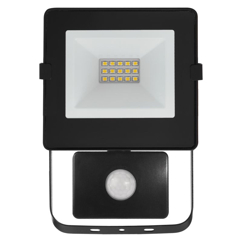 Reflektor LED venkovní i vnitřní HOBBY SLIM tenký s PIR, 10W / 800lm neutrální bílá 4000K, do exterieru i interieru, pohybové čidlo, senzor