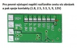 Sestavený napájecí modul, step-down měnič, DC/DC vstup 4,5–24V/výstup 0,8–17V/1,8A nastavitelný+pevná napětí 1,8-2,5-3,3-5-9-12V