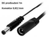 DC prodlužovací napájecí kabel s konektory @ 2,1/5,5mm, délka 1m TYP-3 100cm