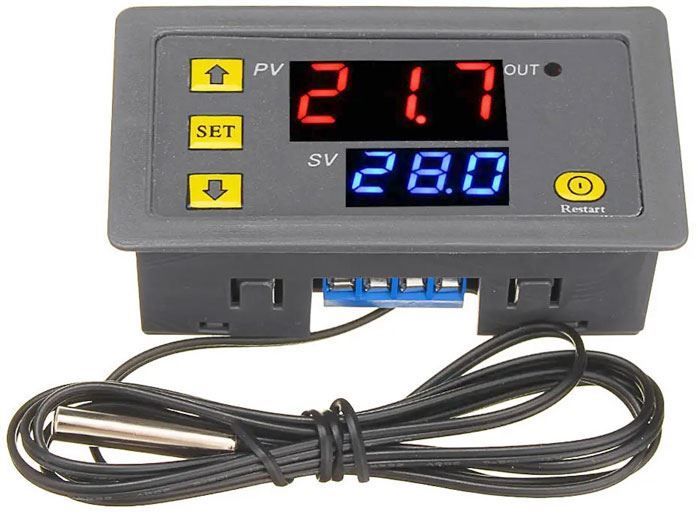 Digitální termostat W323, -50° až +110°C, napájení 12VDC, modul do panelu