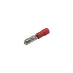 Konektor faston kruhový-vidlice @4mm, vodič 0.5-1.5mm červený