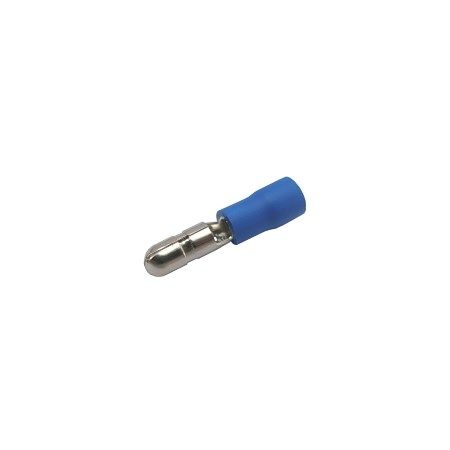 Konektor faston kruhový-vidlice @4mm, vodič 1.5-2.5mm modrý
