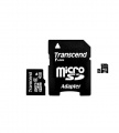 MicroSDHC 4GB CL10 paměťová karta Transcendent + SD adaptér