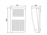 Nožní spínač, TRU COMPONENTS FS-01, nožní/ruční tlačítko, 250 V/AC, 10 A, 1 pedál, 1 ks, náhradní vypínač, spínač