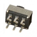 Přepínač posuvný šoupátkový KB45-2P2W 2polohy/6pin ON-ON rozměry 16x10x13mm, do plošného spoje