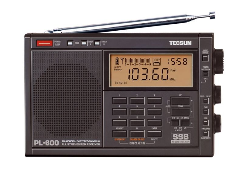 Radiopřijímač-Tecsun PL-600 SVĚTOVÝ přehledový přijímač FM, MW, SW, LW Tescun