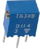 T63XB 4k7 Trimr rezistorový 0,25W-víceotáčkový cermentový, 6,8x7x6,8x5mm, šroub z boku