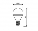LED žárovka 230V AC 5W patice E14 úhel svitu 260°- denní bílá 4200K, 330lm