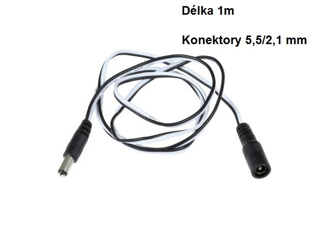 Délka 1m  Konektory 5,5/2,1 mm