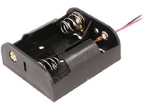 Držák baterií, pouzdro baterie 2xUM2D (C, R14) malý monočlánek. Vývody: drátové