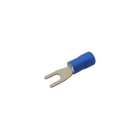 Kabelová vidlička izolovaná @3.2mm, vodič 1.5-2,5mm modrá, PVC