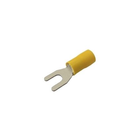 Kabelová vidlička izolovaná @4,3mm, vodič 4.0-6.0mm2 žlutá, PVC
