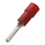  Kabelový lisovací kolík KKP 1-12 rudá faston lisovací s plastovým límcem do pr.0,5-1mm2 délka 12mm