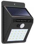 Osvětlení LED solární nástěnné svítidlo s pohybovým PIR čidlem. Krytí IP65, černá barva, akumulátor Li-Ion 18650 3,7V/1200mAh