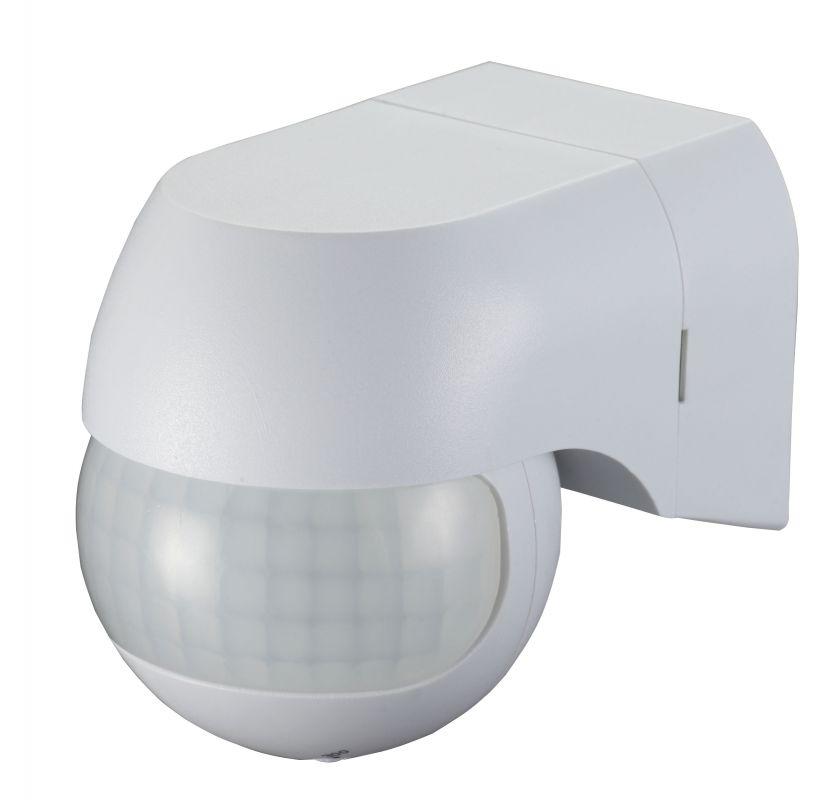 Pohybové PIR čidlo-senzor Infraspínač PIR04-W, detekční úhel 180°, bílý 230V/50HZ, pro LED osvětlení, dosah až 12 m