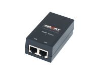 Síťový napájecí zdroj PoE adaptér s pevným výstupním napětím 15V DC/0,8A, Výstupní konektory: 2x RJ45 (LAN a PoE)