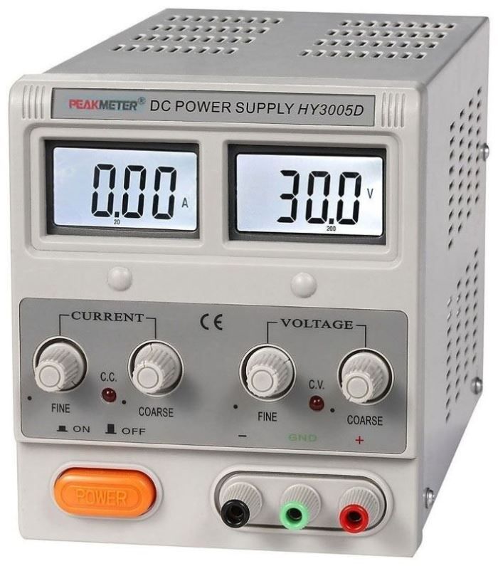 Zdroj laboratorní stolní PeakMeter HY-3005D s 3,5-místným LCD, Kanály:1; 0÷30VDC; 0÷5A (1x)