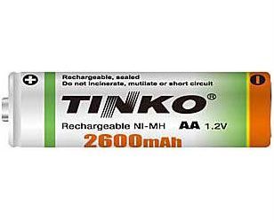 Baterie nabíjecí TINKO AA (R06) 2600mAh tužková